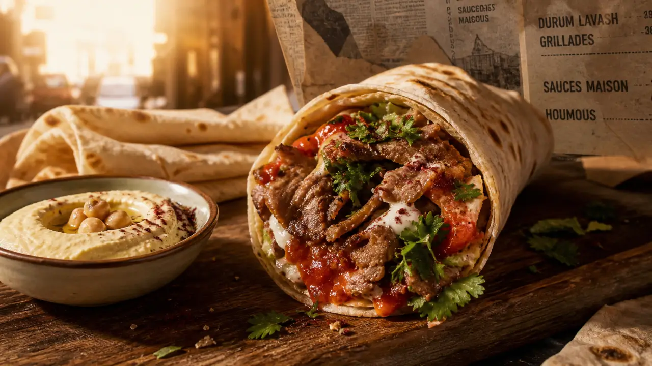 Durum street food levantine à Marseille : lavash, mezzés et sauces
