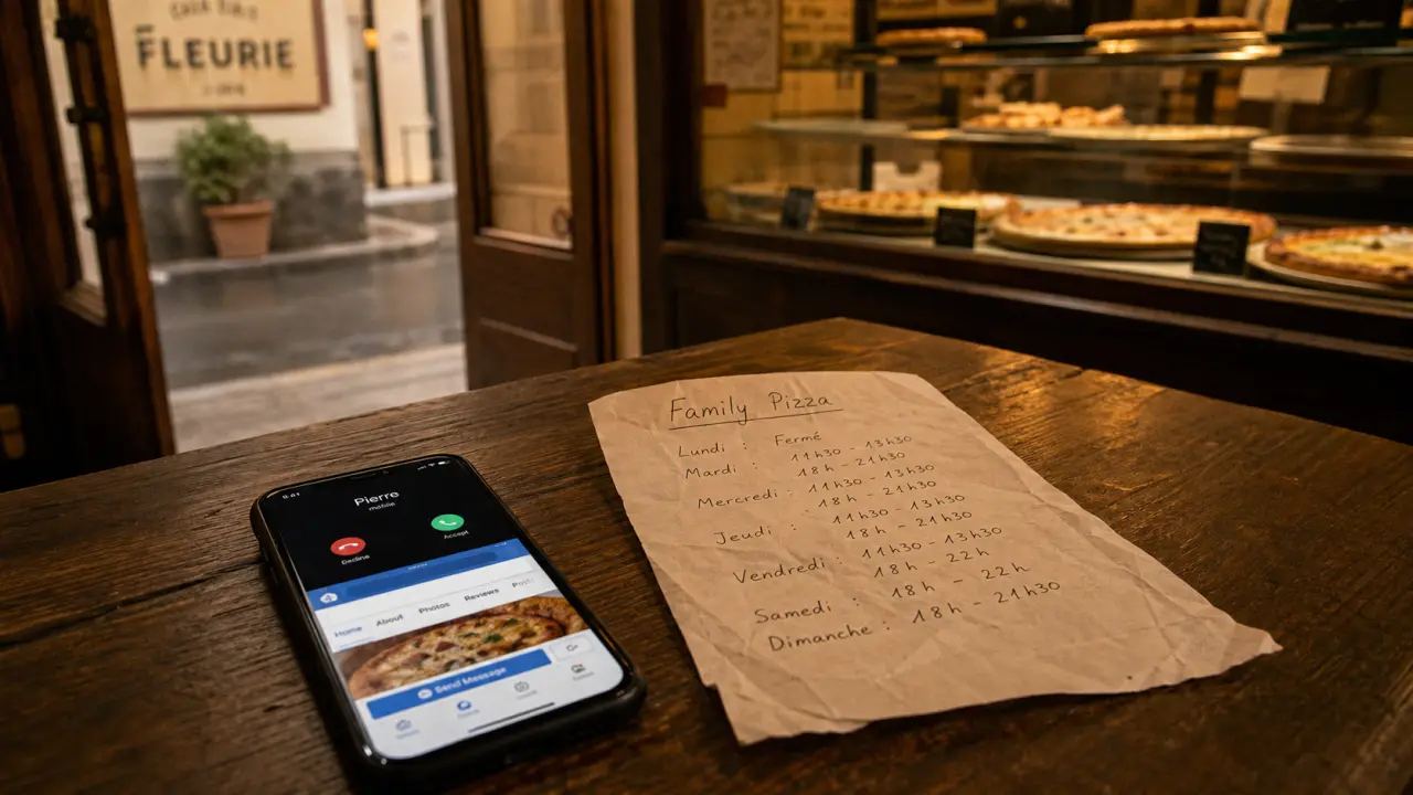 Téléphone et Facebook pour contacter Family Pizza, pizzeria fleurie