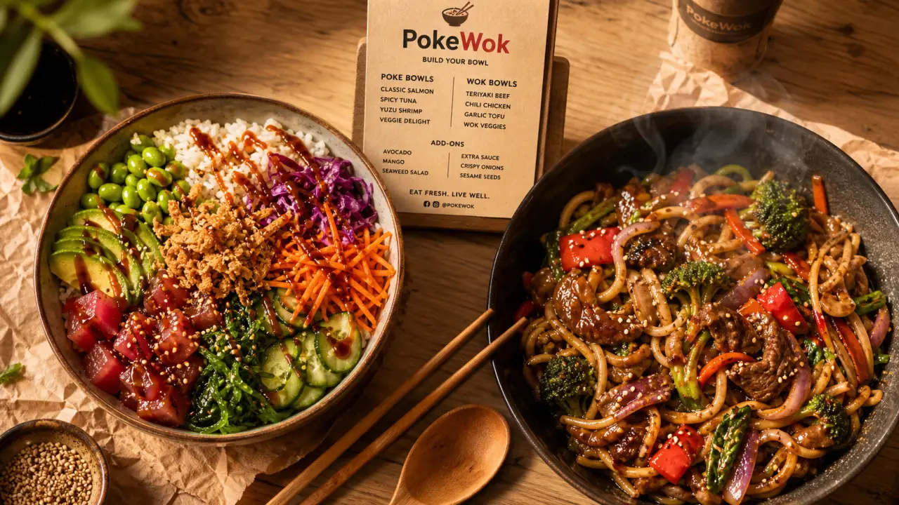 Pokewok Asian Street Food : poke bowl et wok chaud fumant