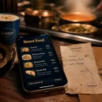 deb's street food à Paris : menu indien sur smartphone