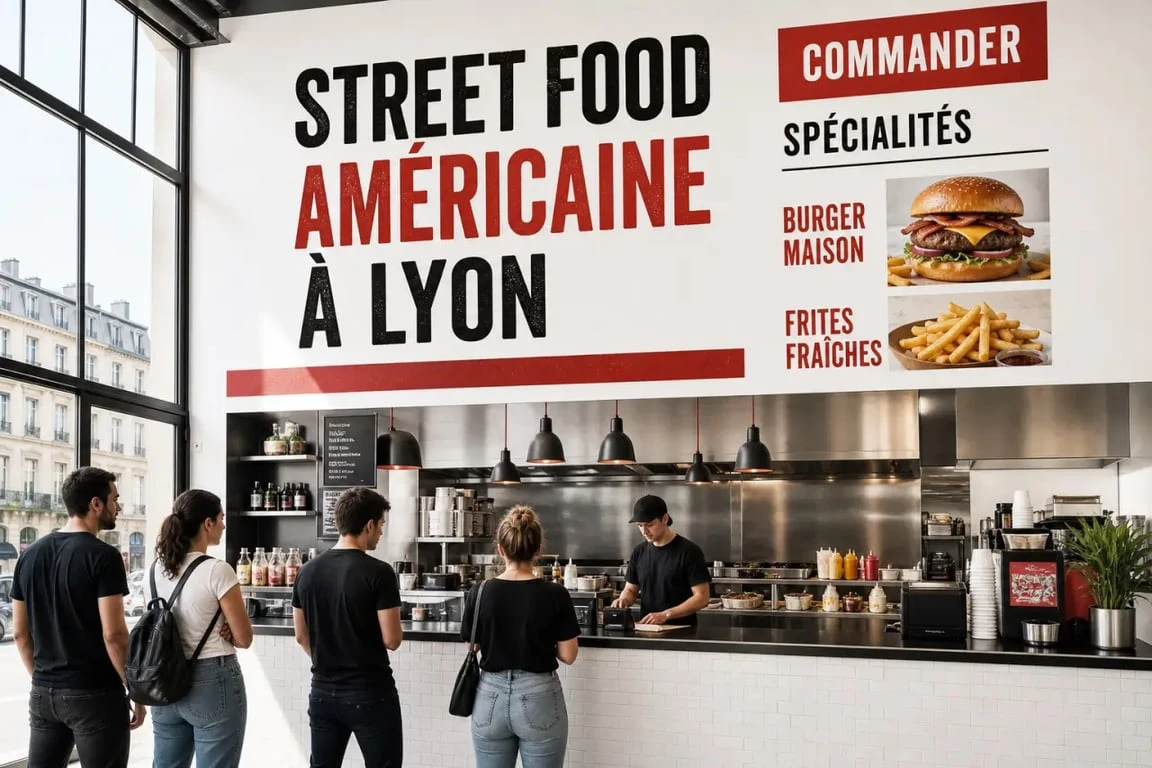 Philly Soul street food américaine à Lyon : ambiance du restaurant et espace de commande