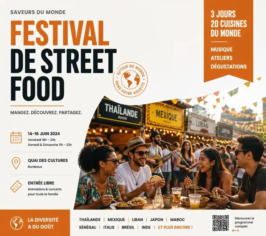 Ambiance festive et stands culinaires au Lyon Street Food Festival
