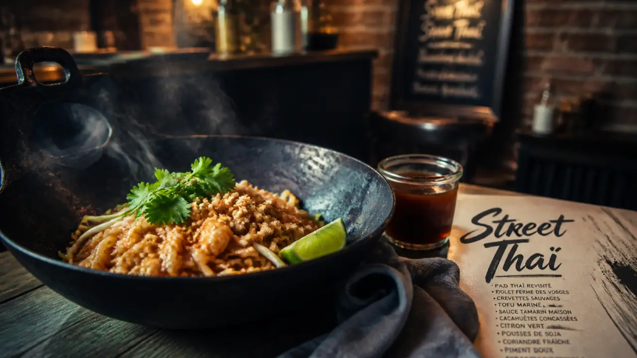 Koboon street food thai raffinée nancy : Pad Thaï au wok