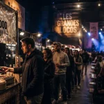 Lyon street food festival : file cashless devant un stand fumant à Lyon