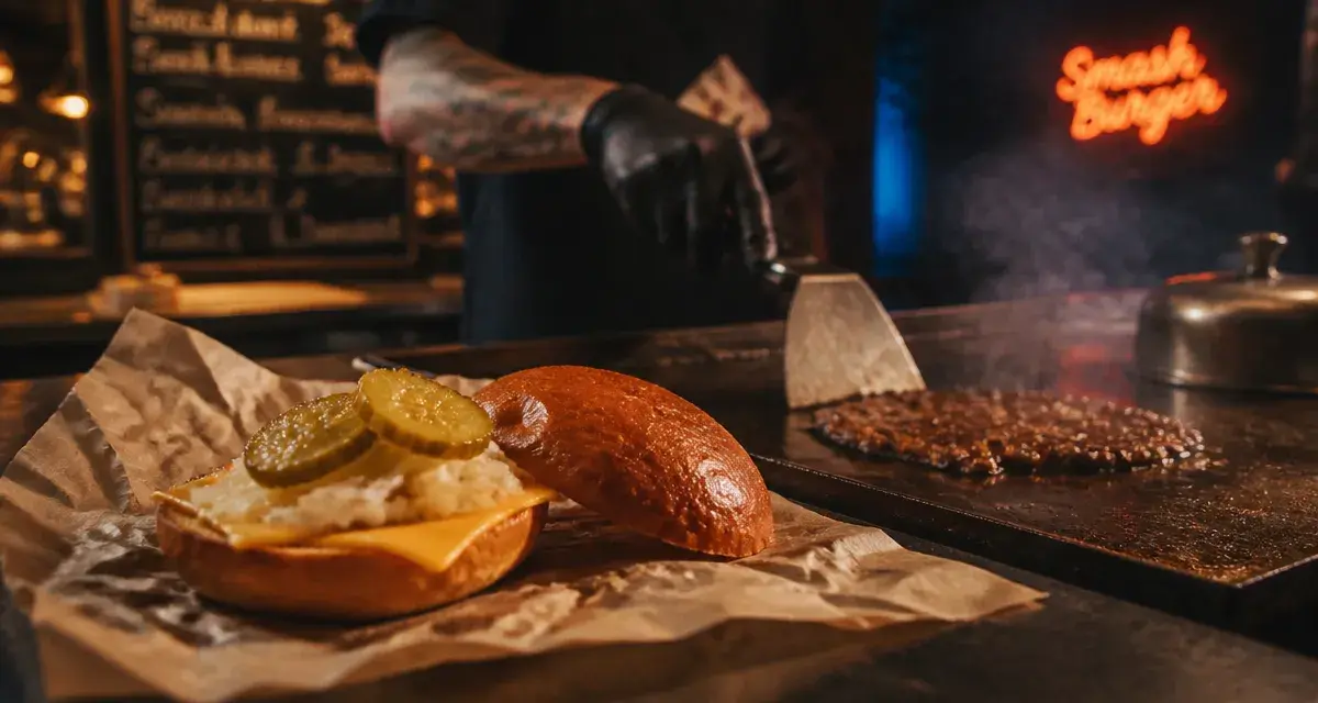 mk street food Poitiers : smash burger parfait, galette caramélisée et cheddar fondu