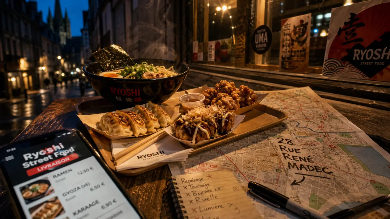 Ryoshi street food Quimper : ramen et gyoza, menu livraison