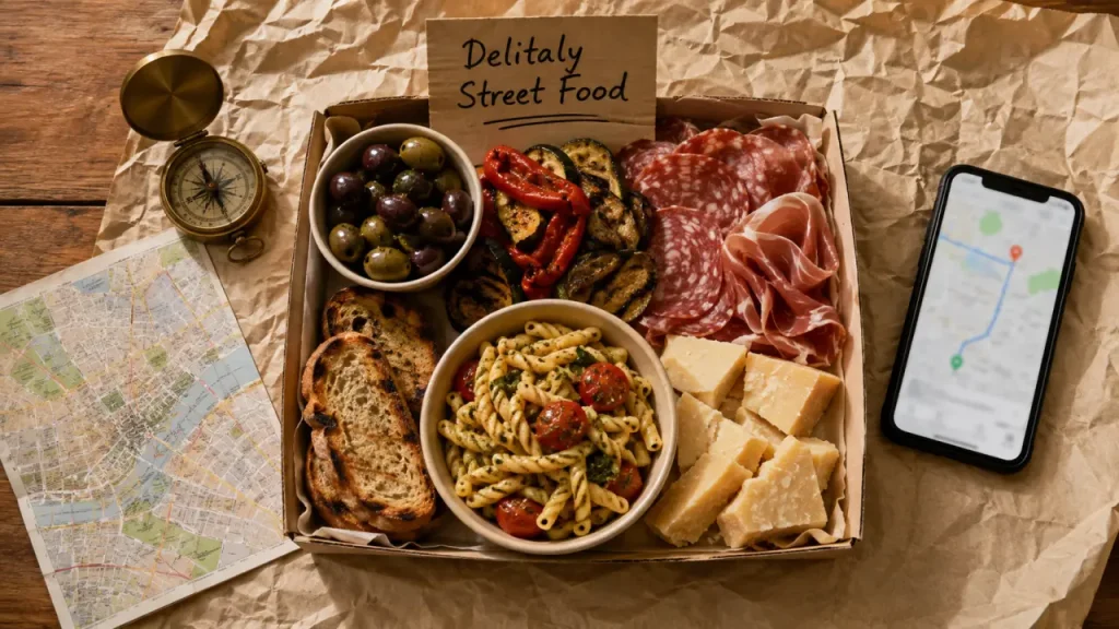 Delitaly street food : plateau antipasti et commande en ligne