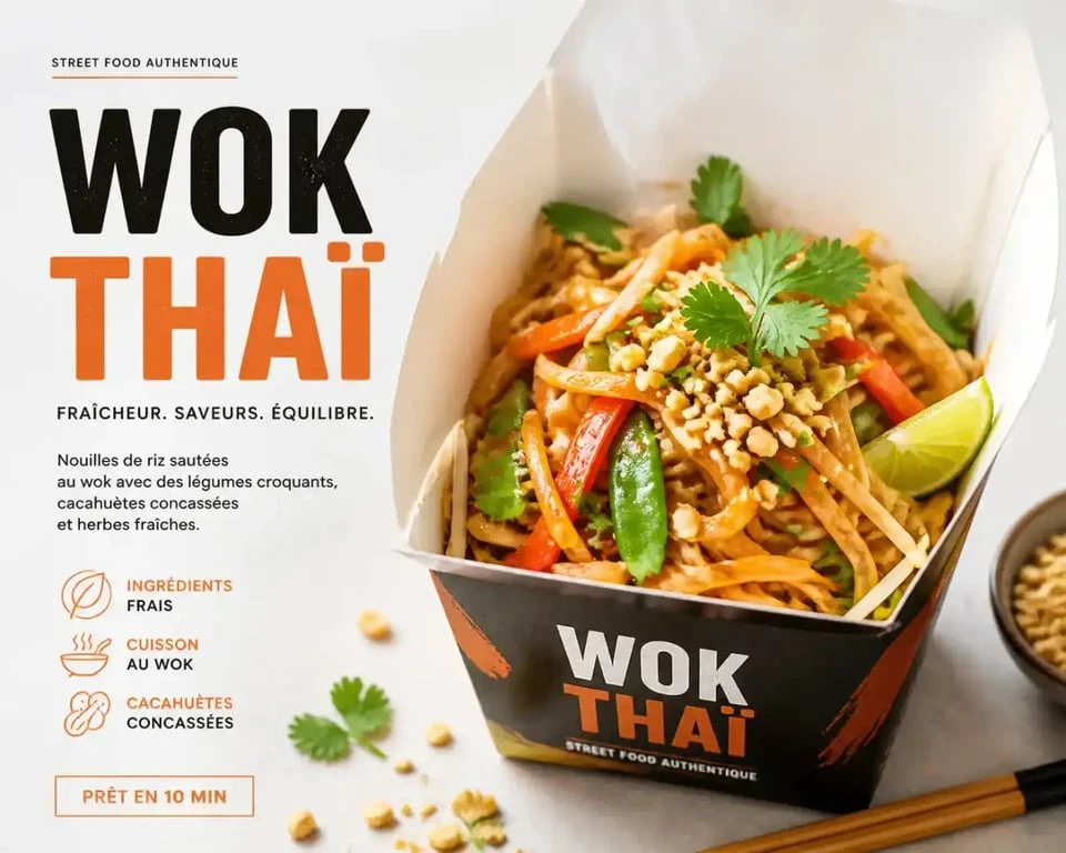 Wok thaï savoureux et frais chez Poko street food thai