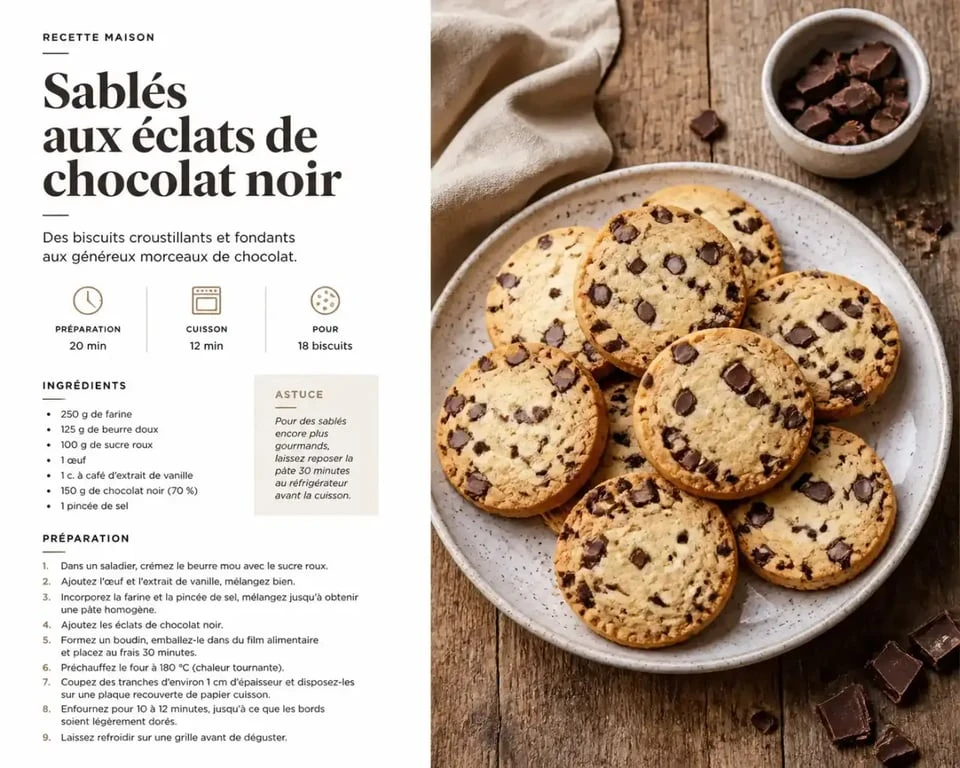 Biscuits sablés artisanaux au chocolat Le Comptoir de Mathilde