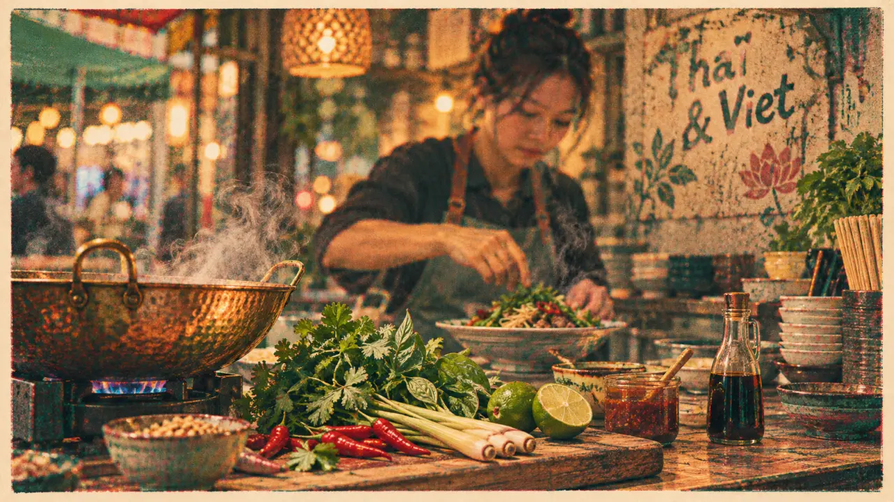 Rêve d'asie thaï and viêt street food le Barp : wok, herbes et cheffe