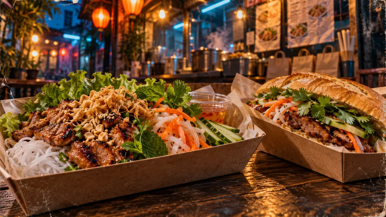BOLKIRI Paris 11 street food viêt : bo-bun et banh mi en barquettes papier kraft