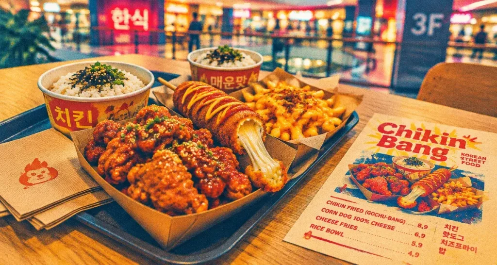 Chikin Bang, korean street food à La Défense : poulet frit, corn dogs, bowls