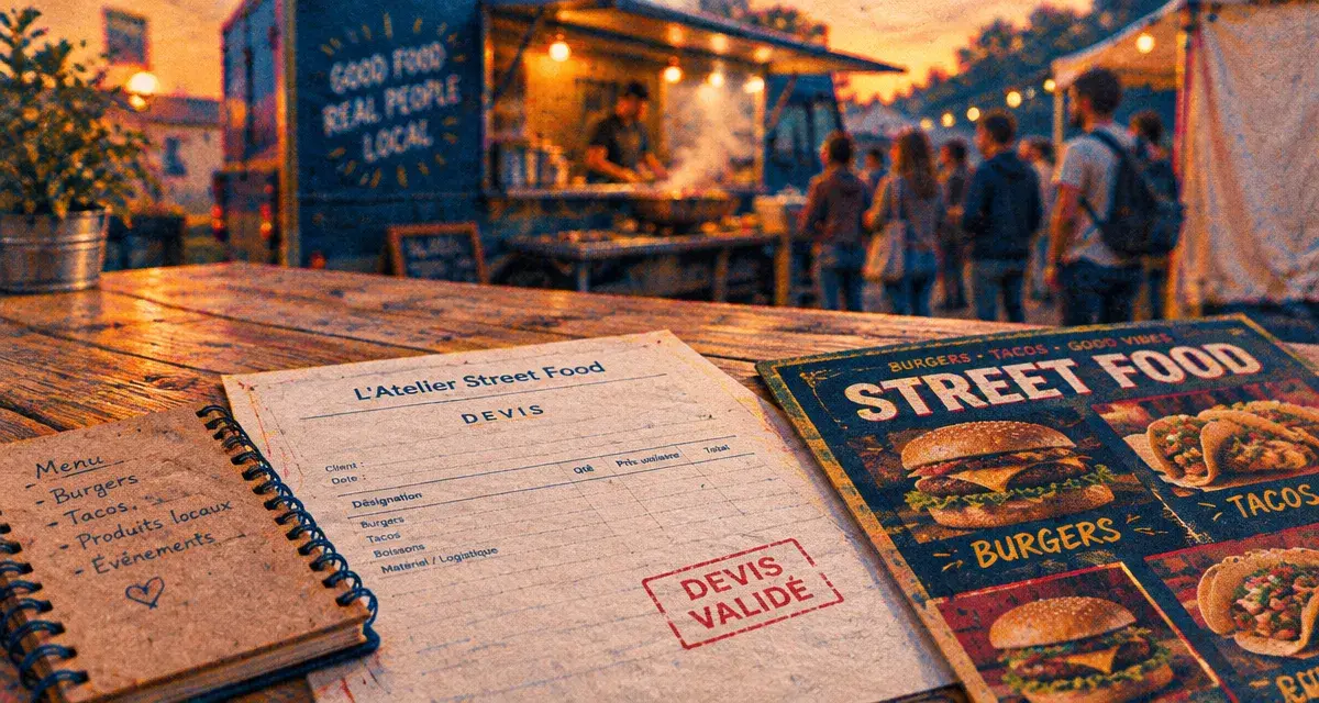 l'atelier street food : devis et menu street food sur table