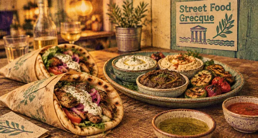 Les filous toulouse street food grecque : pitas ouvertes et mezzes