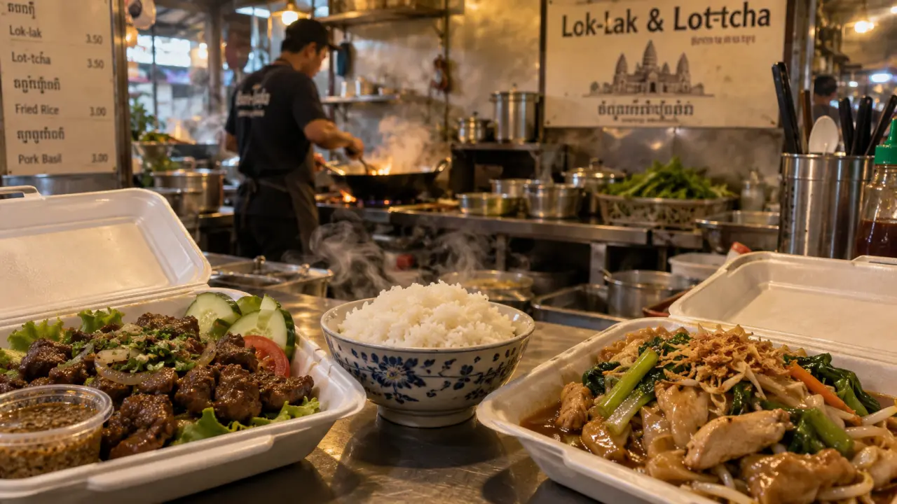 Nâga street food grasse : bol de riz et lok-lak au comptoir cambodgien