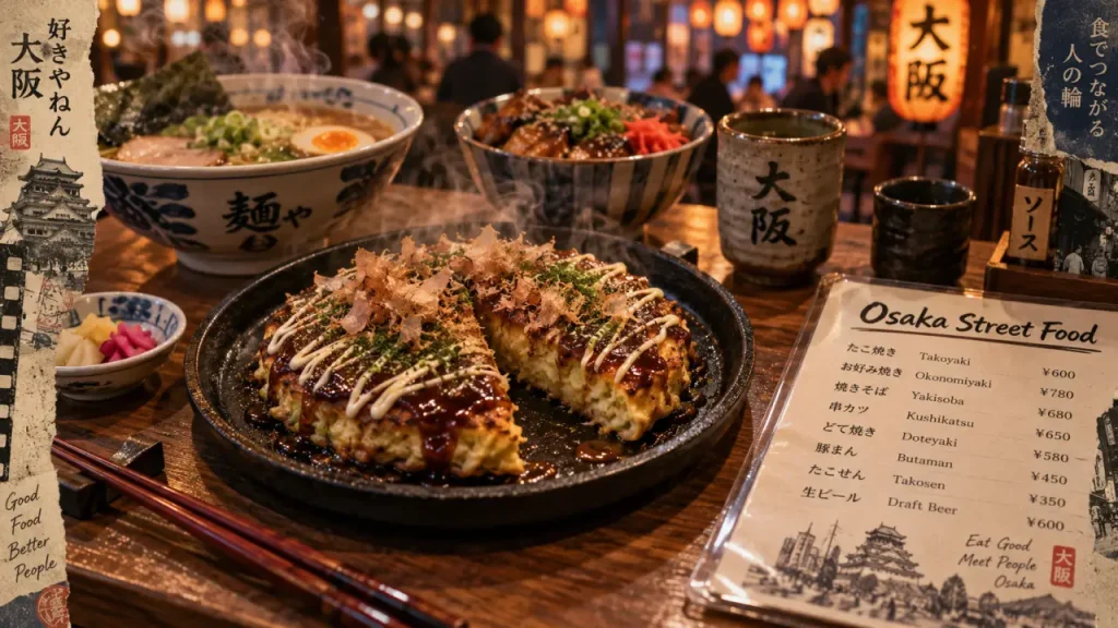 Osaka street food à Nancy : okonomiyaki sur plaque chaude avec sauce